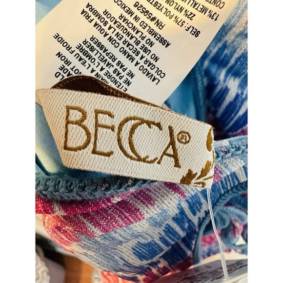 Becca Joshua Tree One-Piece Swimsuit Medium Plunge Neck Tie Back Adjustable NWT - Picture 7 of 10